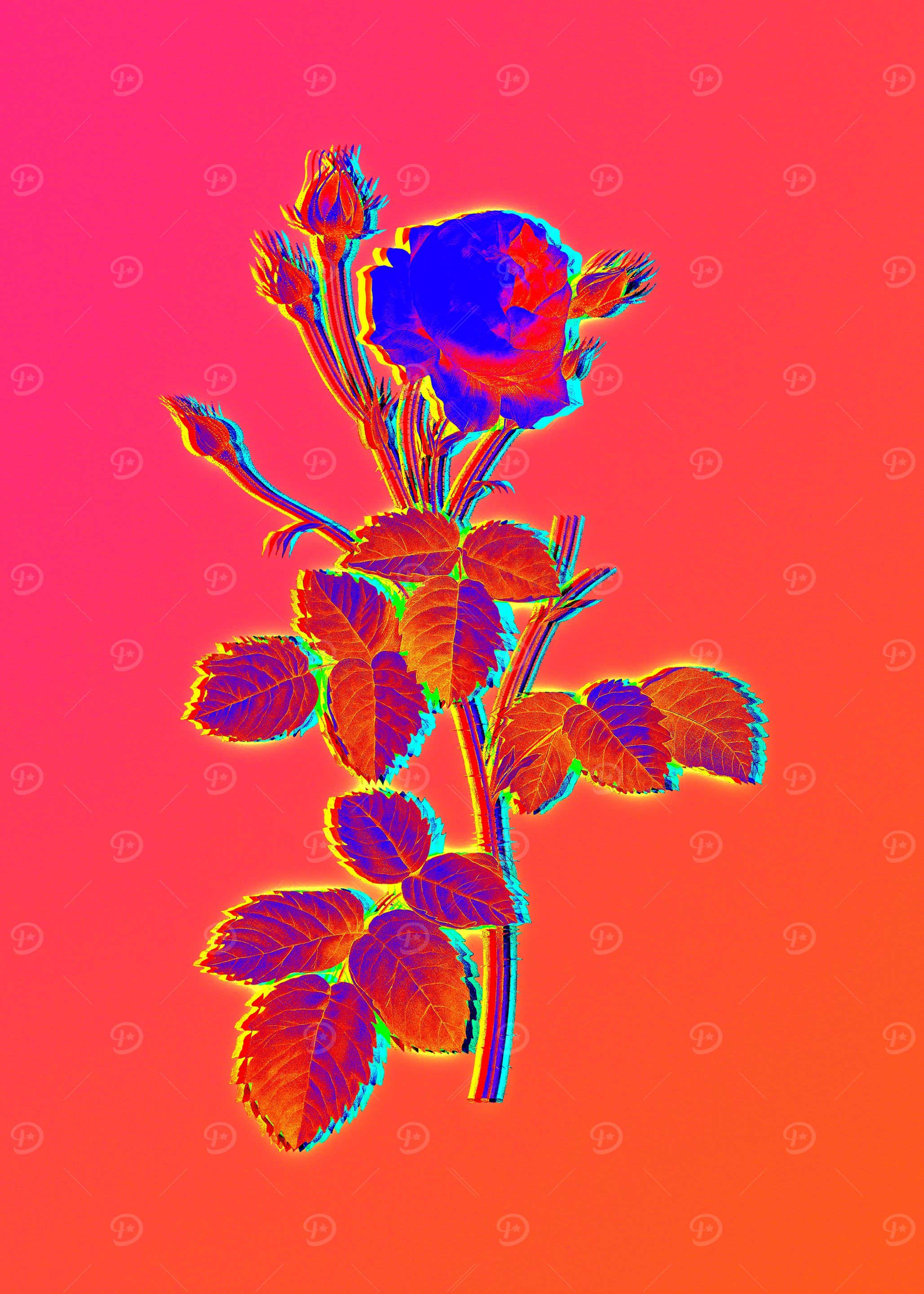 Neon Flowers Illustration