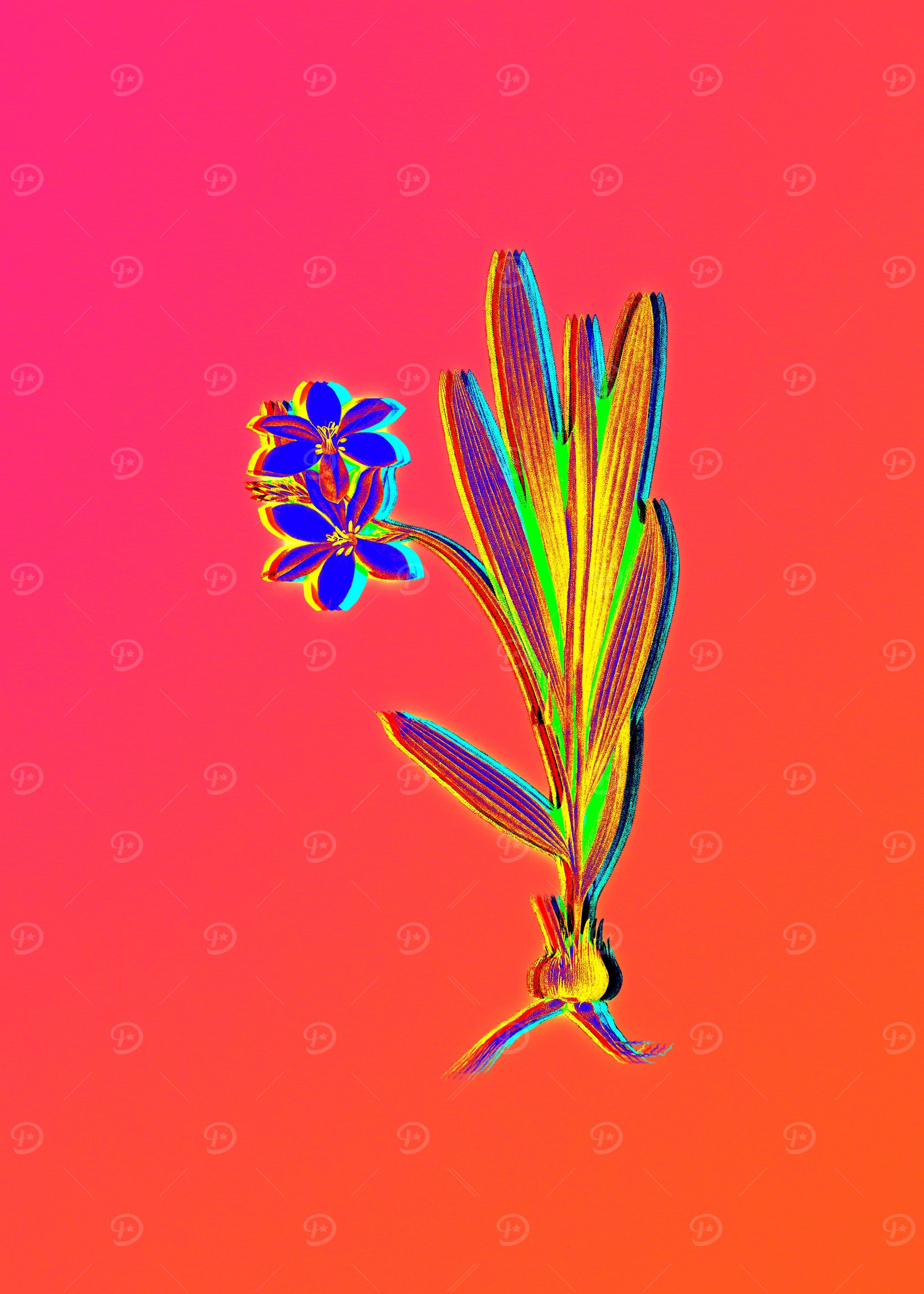 Neon Flower Illustration