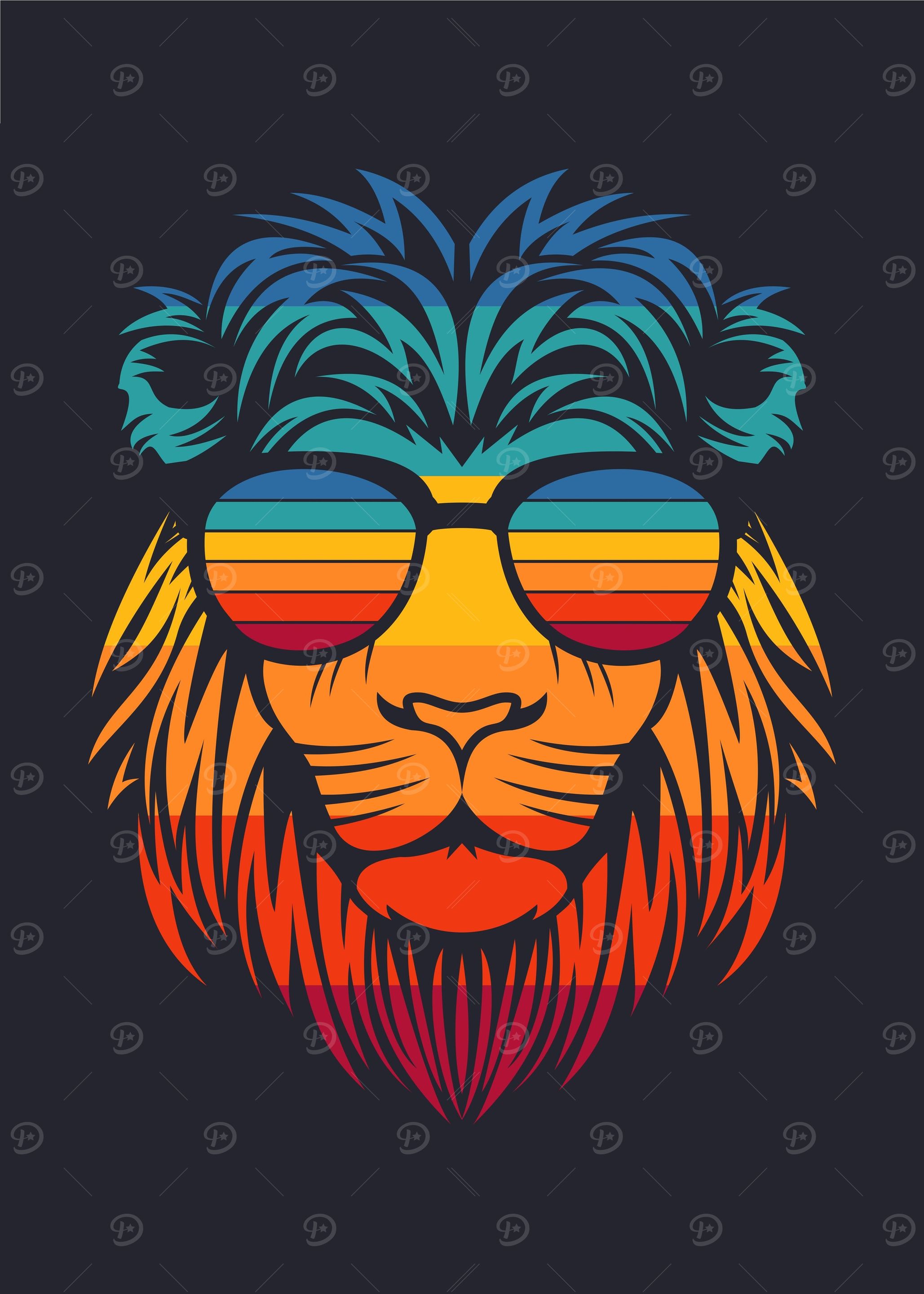 Funny Lion with Sunglasses