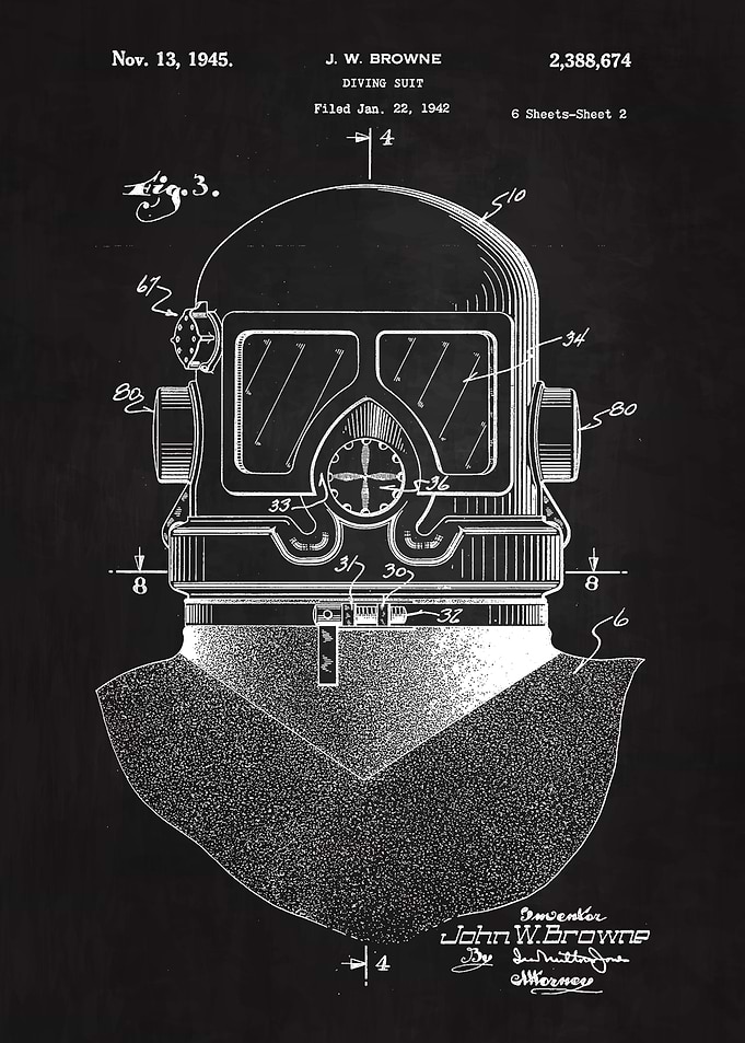 1945 Diving Suit Patent