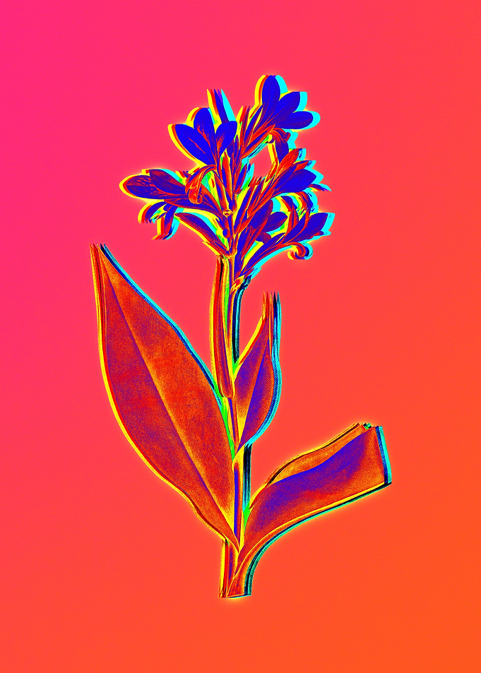 Neon Electric Blue Flowers