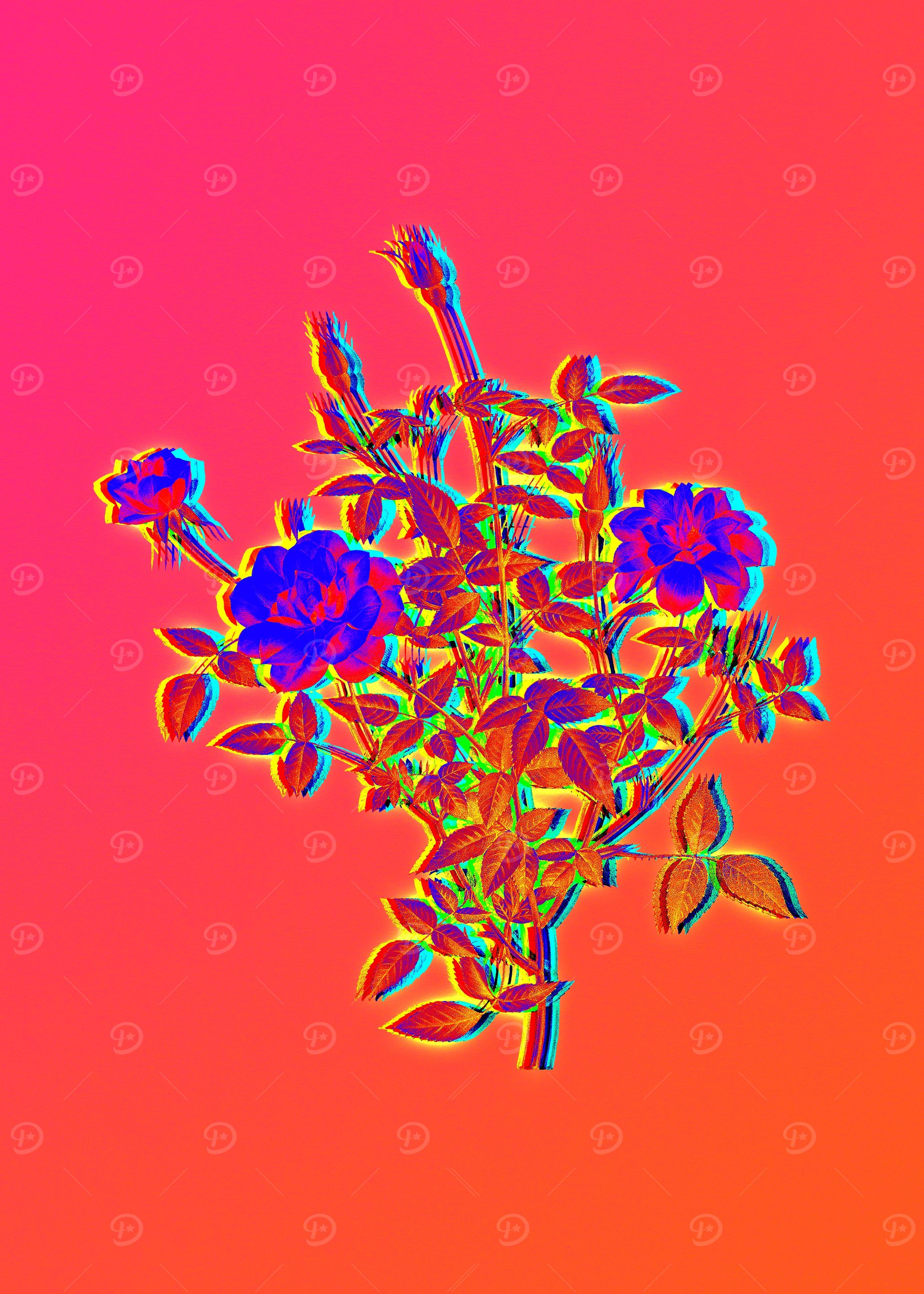 Neon Floral Illustration