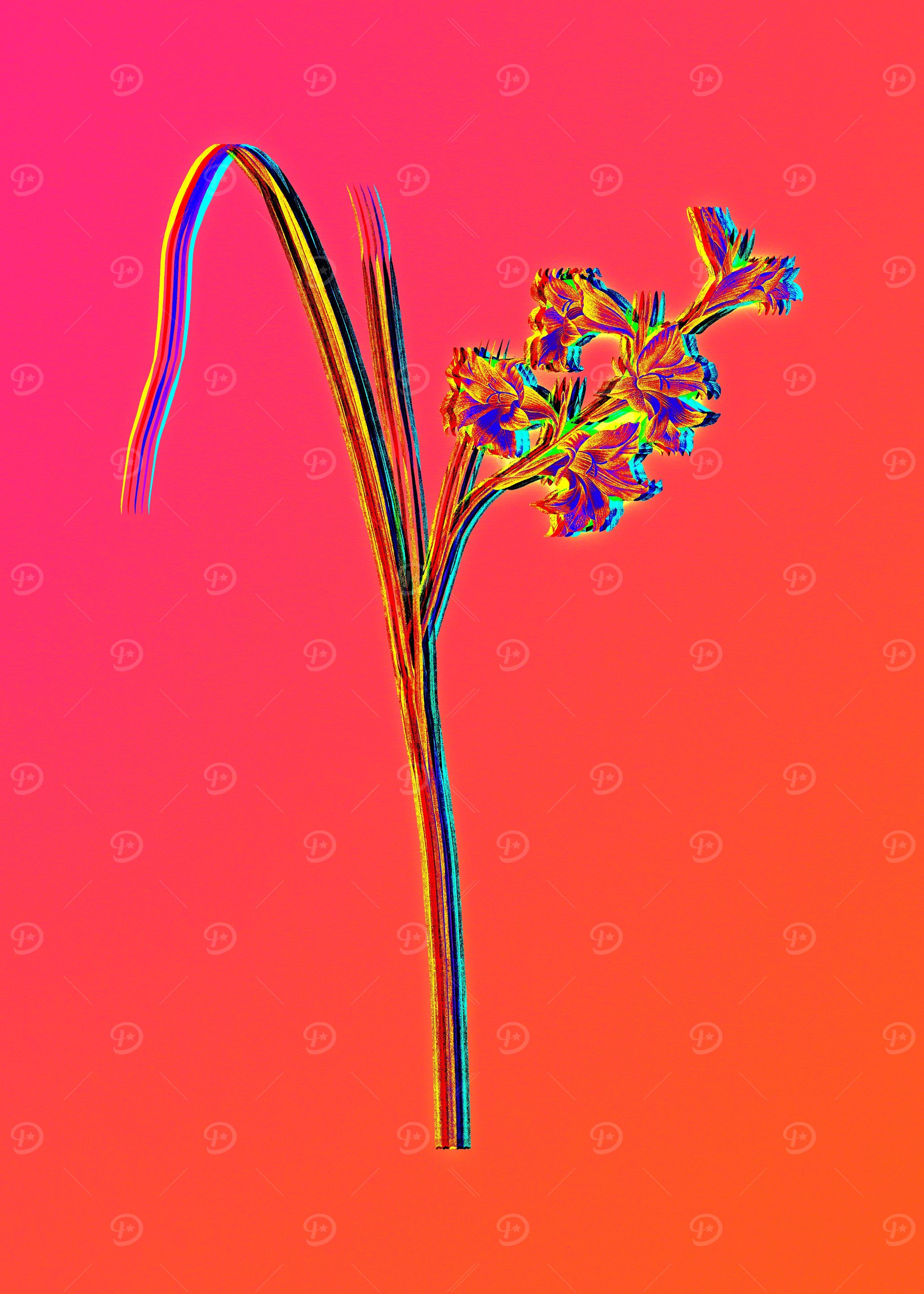 Neon Flower Illustration
