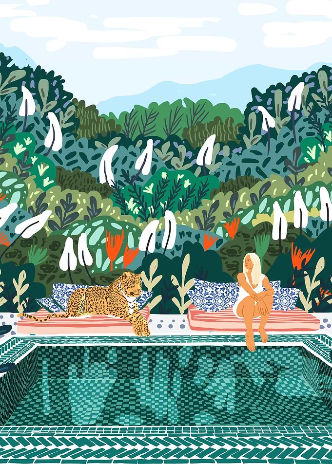 Chilling by the pool with