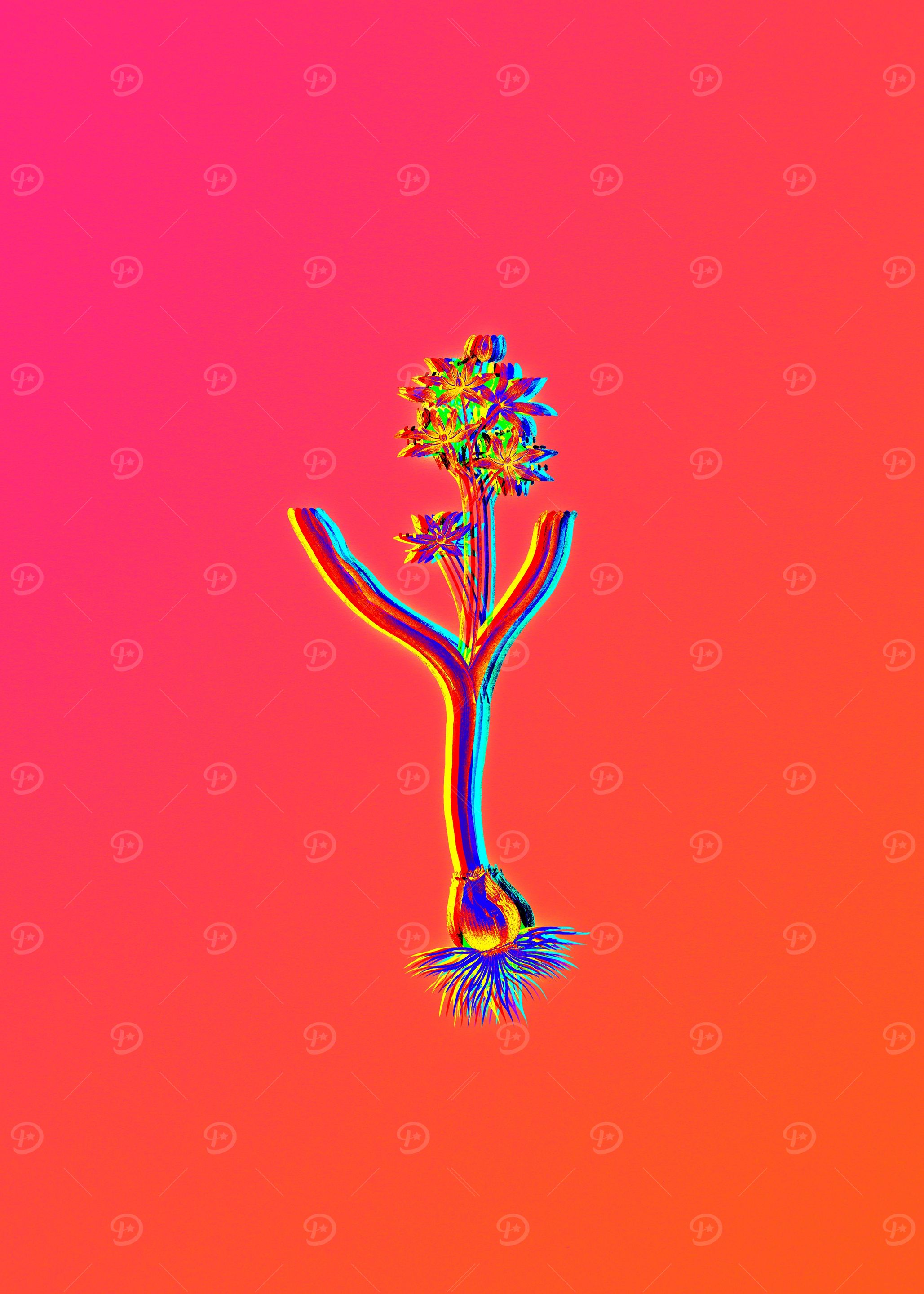 Neon Flower Illustration