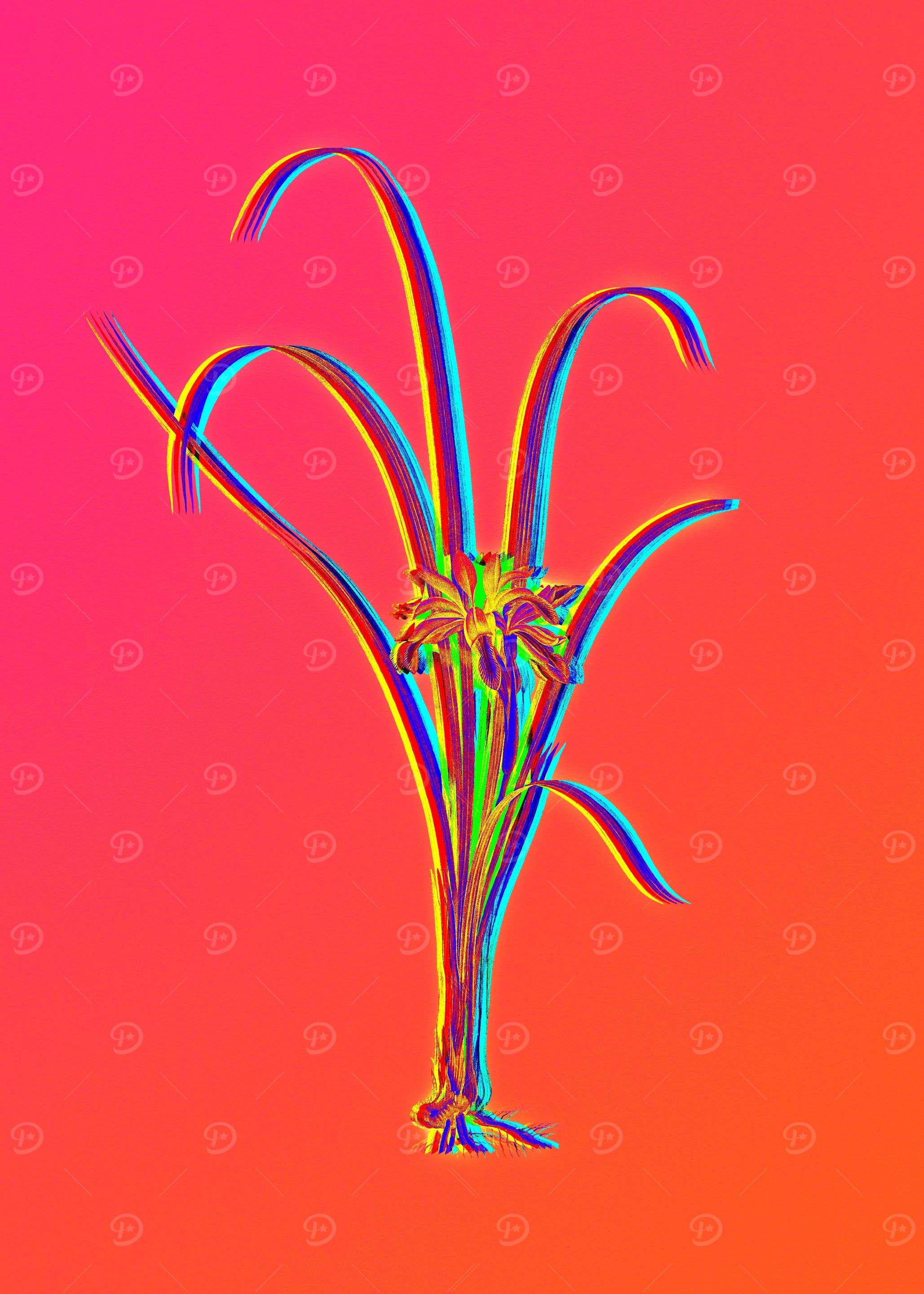 Neon Floral Illustration