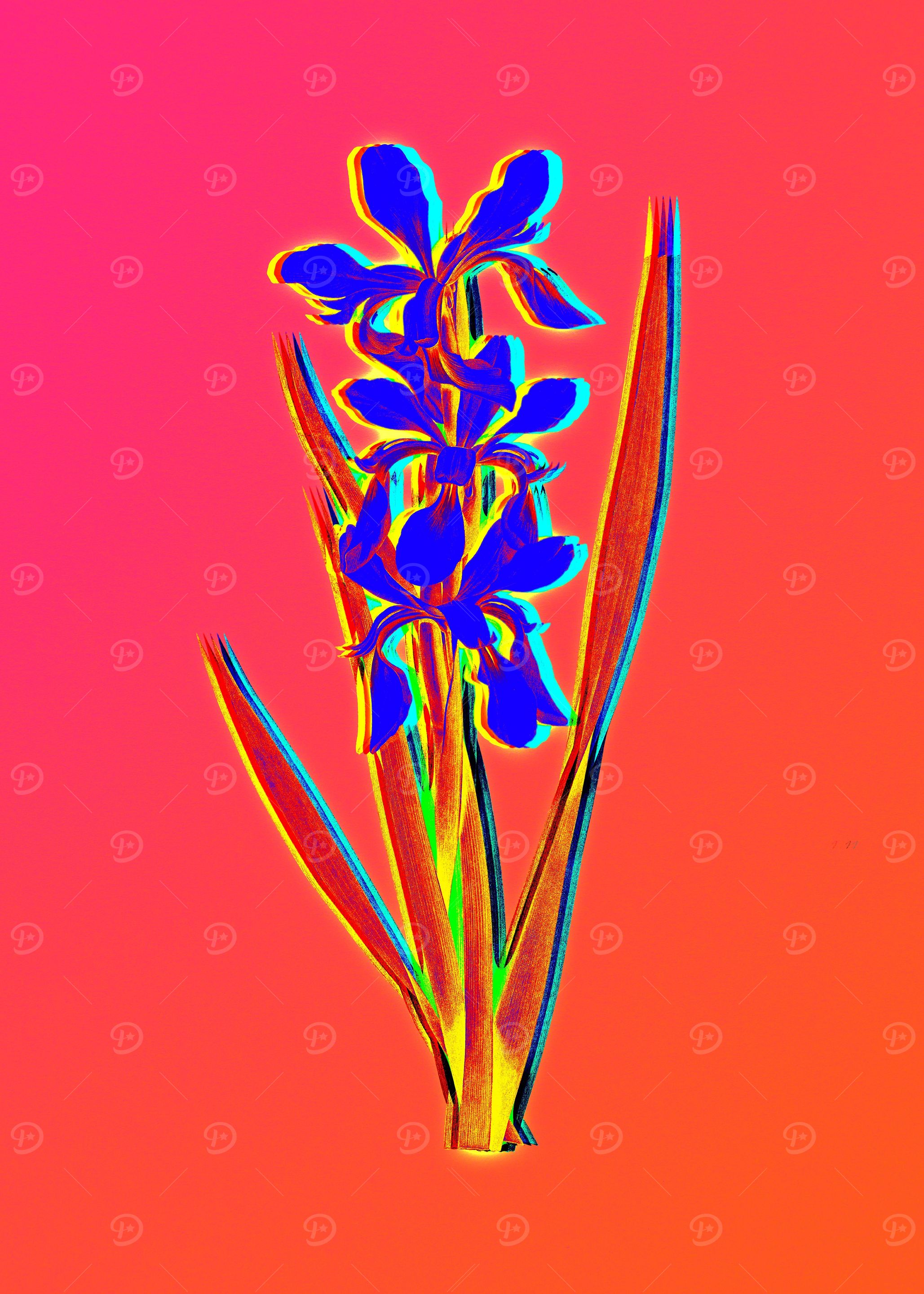 Neon Flower Illustration