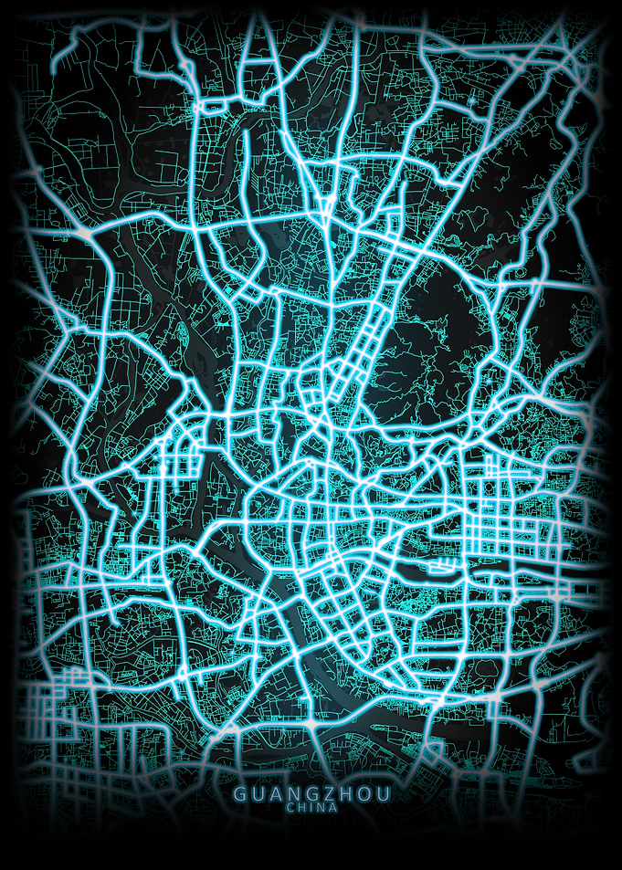 Guangzhou China City Map
