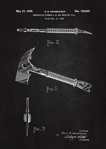 1940 Fireman Ax Patent Art