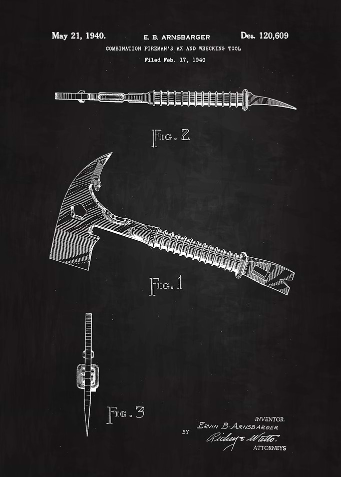 1940 Fireman Ax Patent Art