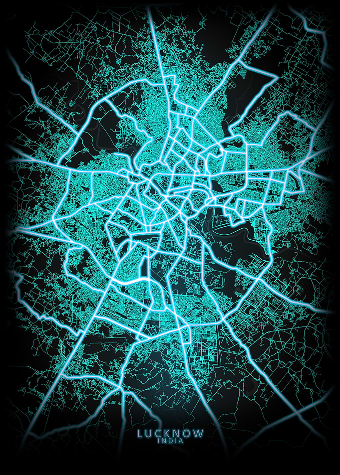 Lucknow India City Map