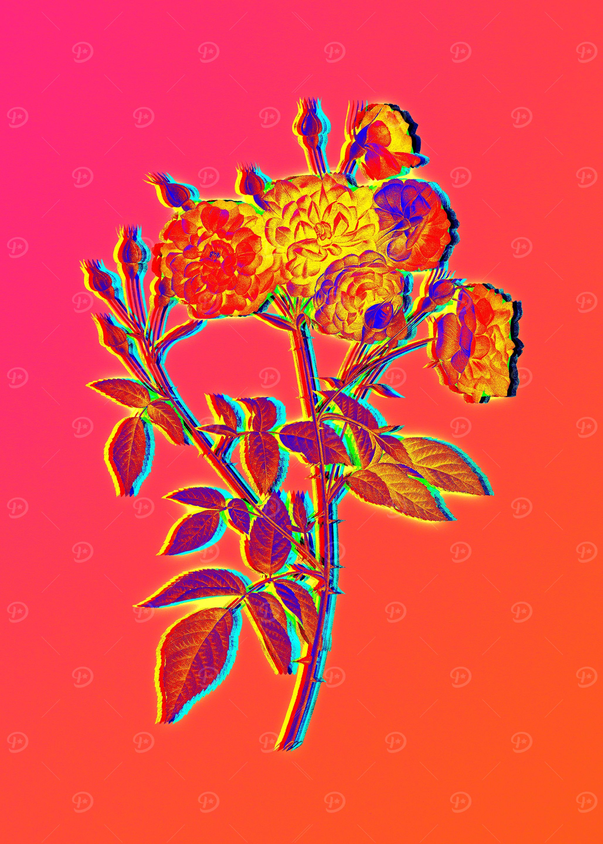 Neon Flower Illustration