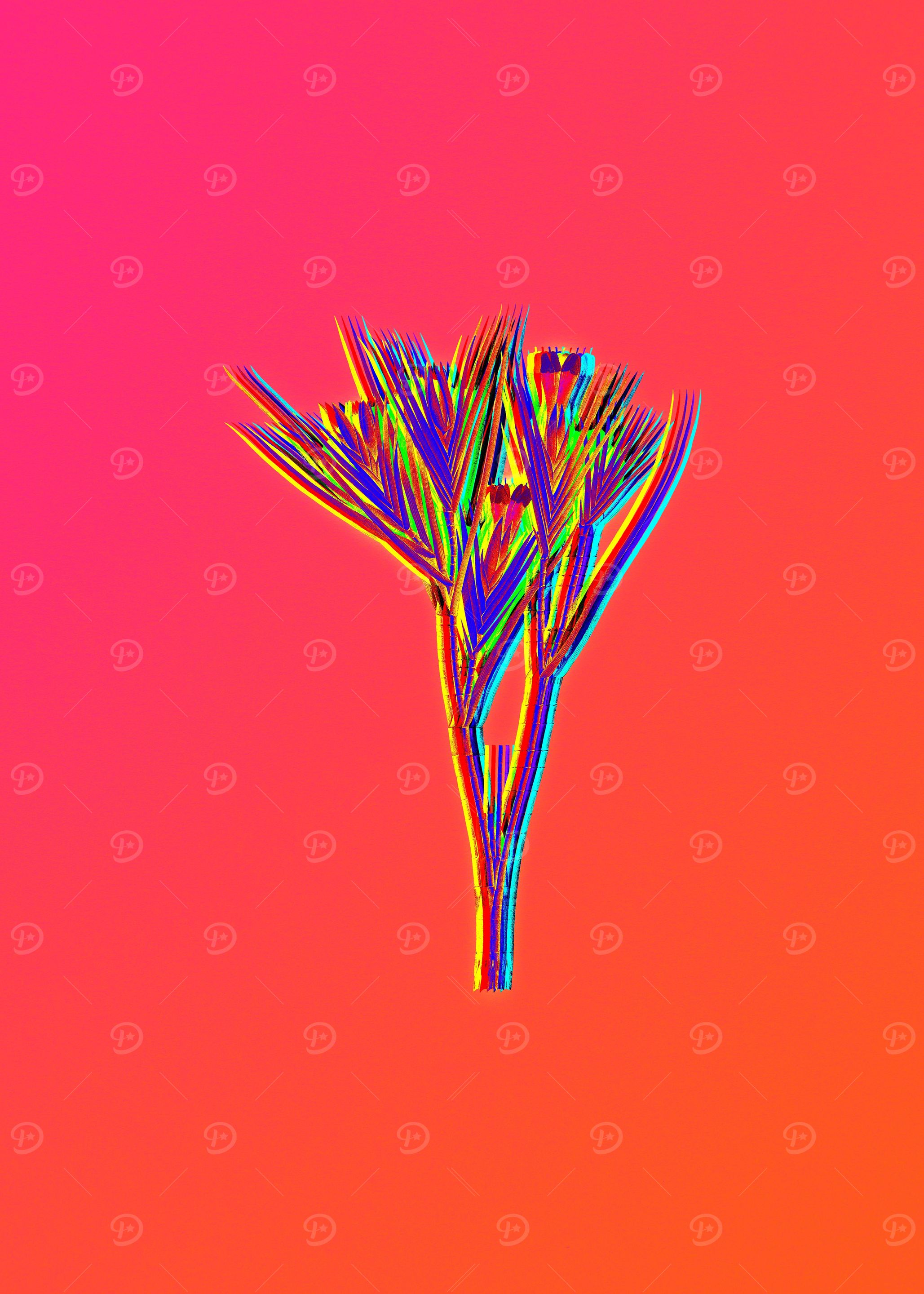 Neon Flower Illustration