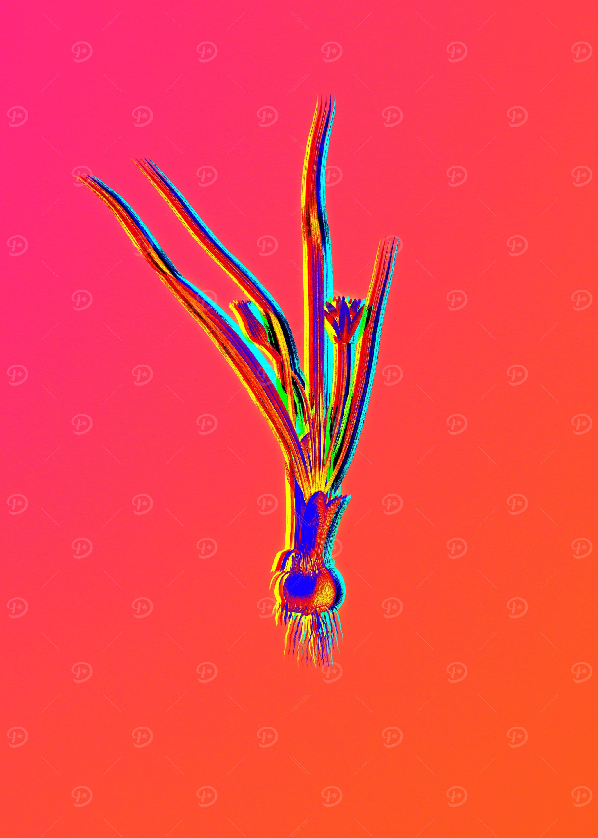 Neon Flower Illustration