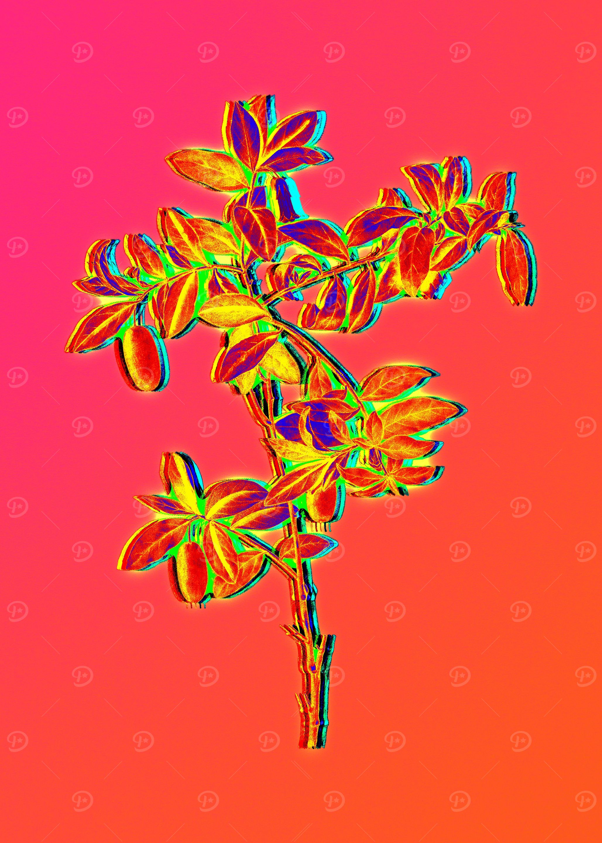 Neon Floral Illustration
