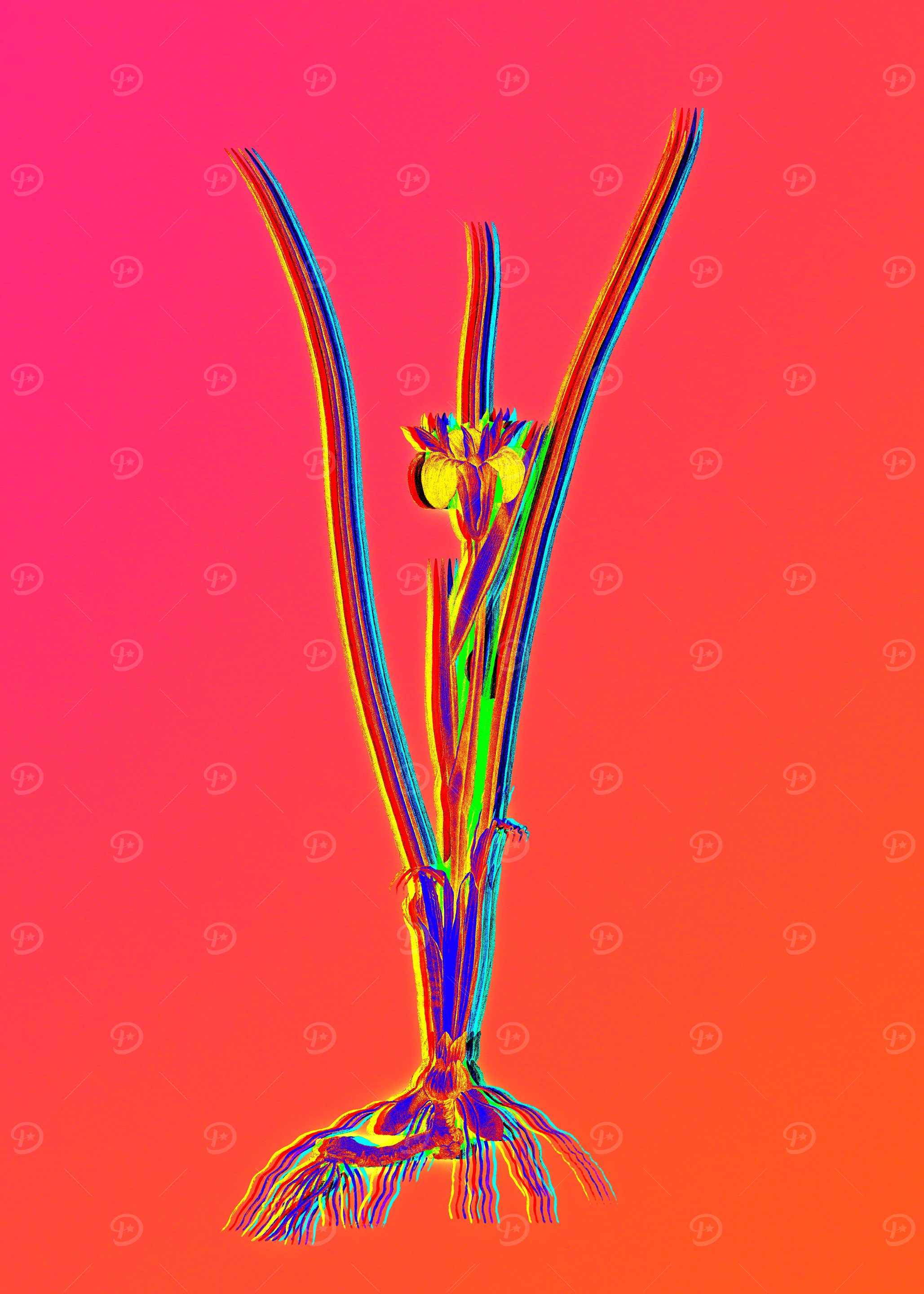Neon Flower Illustration