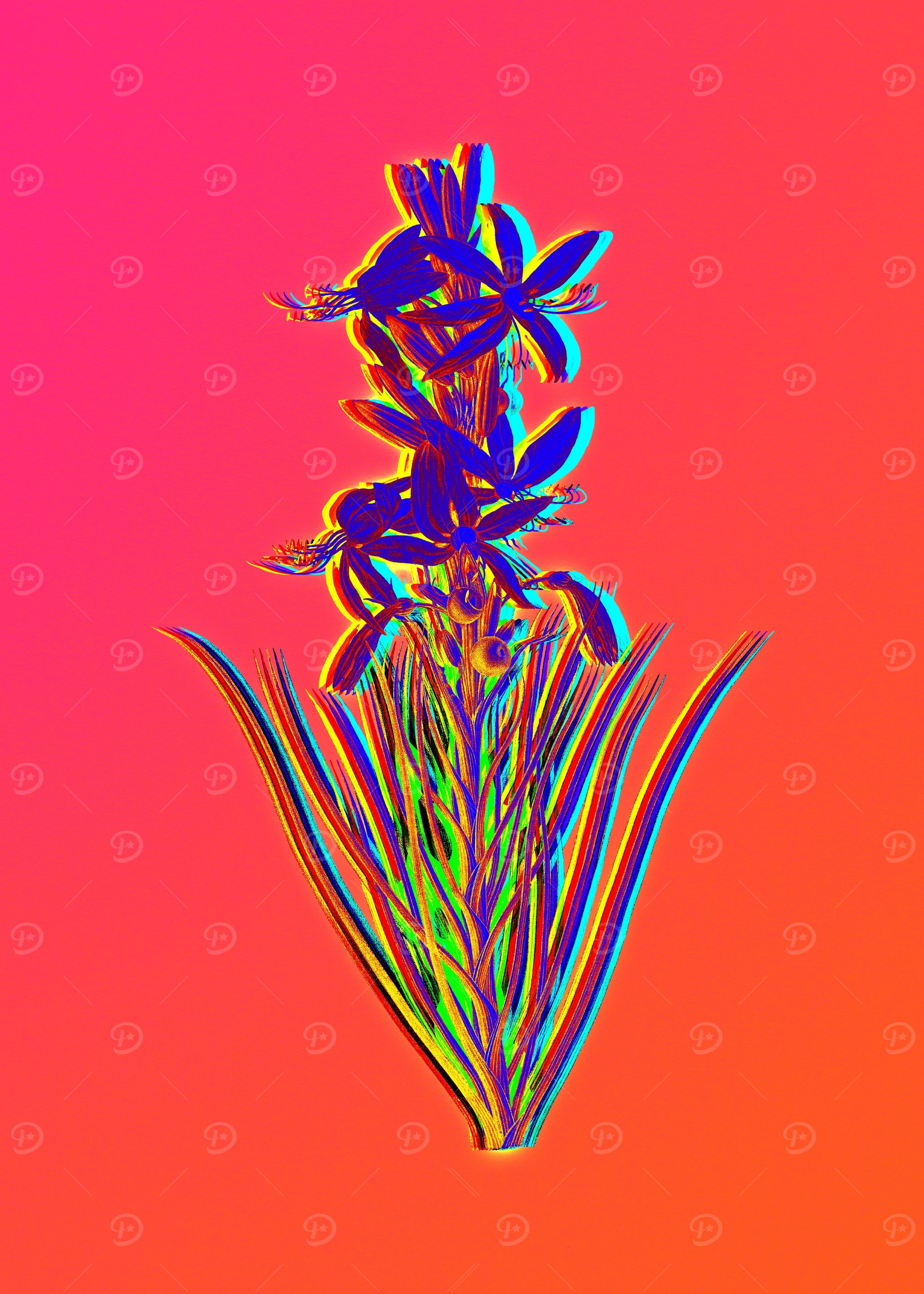 Neon Florals Illustration
