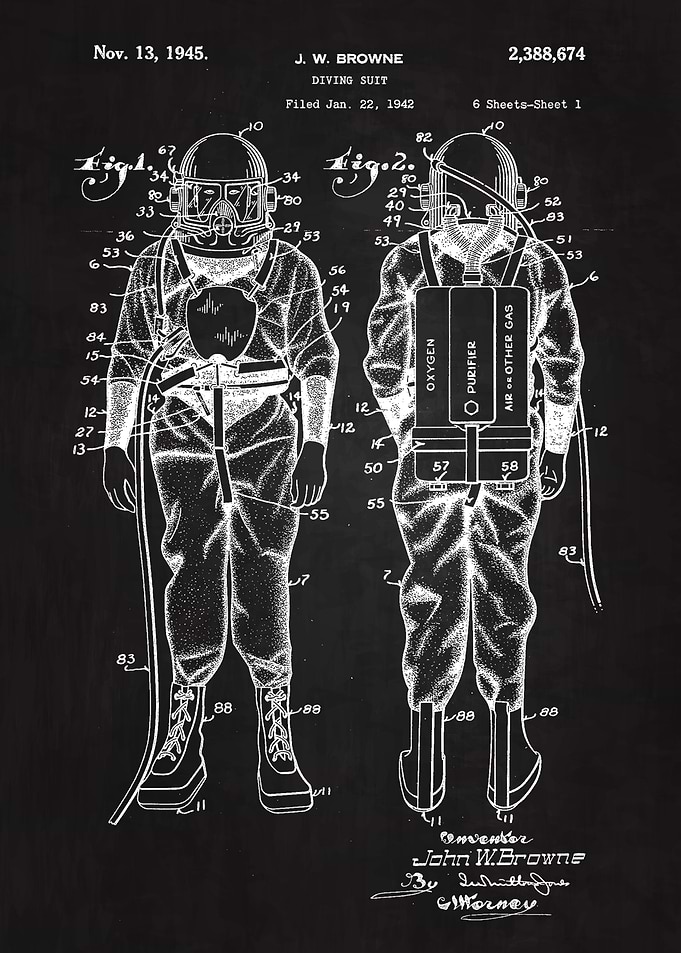 1945 Diving Suit Patent