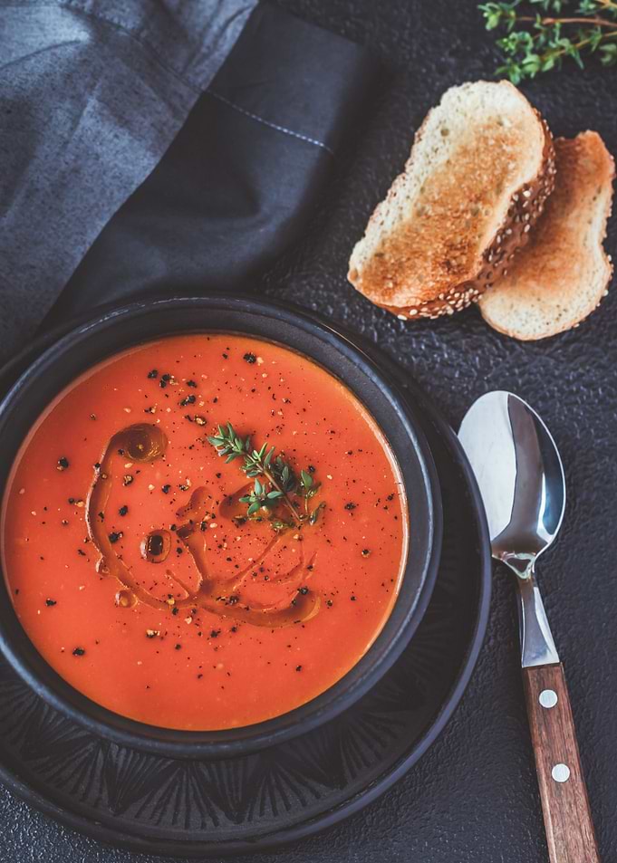 Bowl of spicy tomato soup