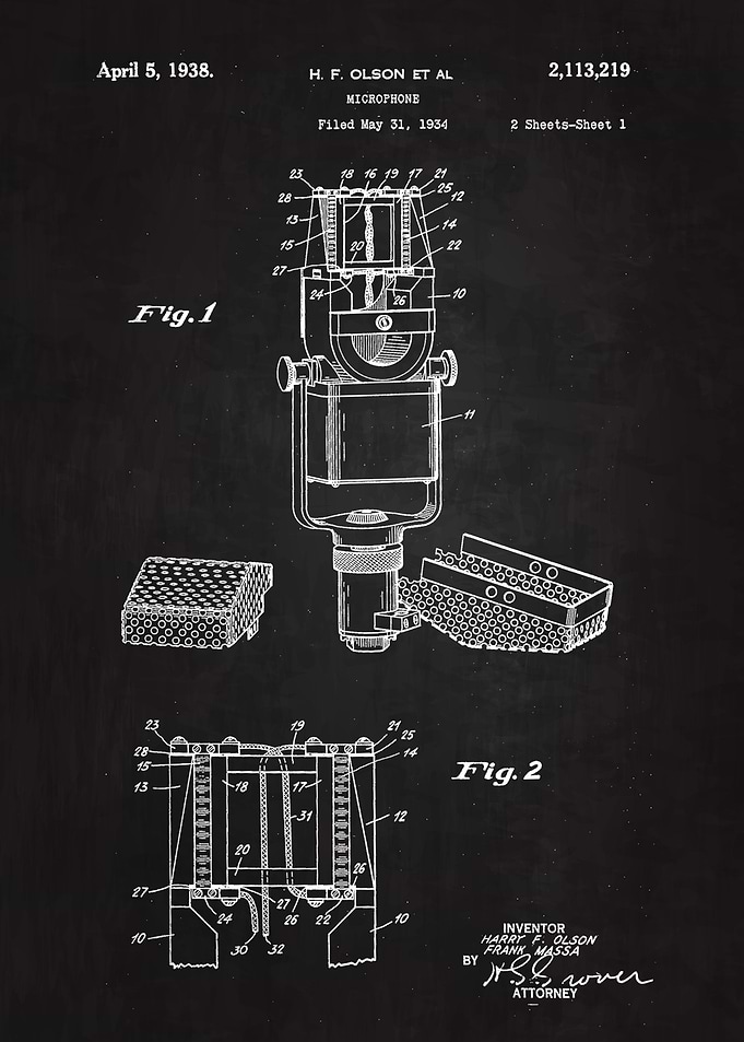 1938 Microphone Patent Art
