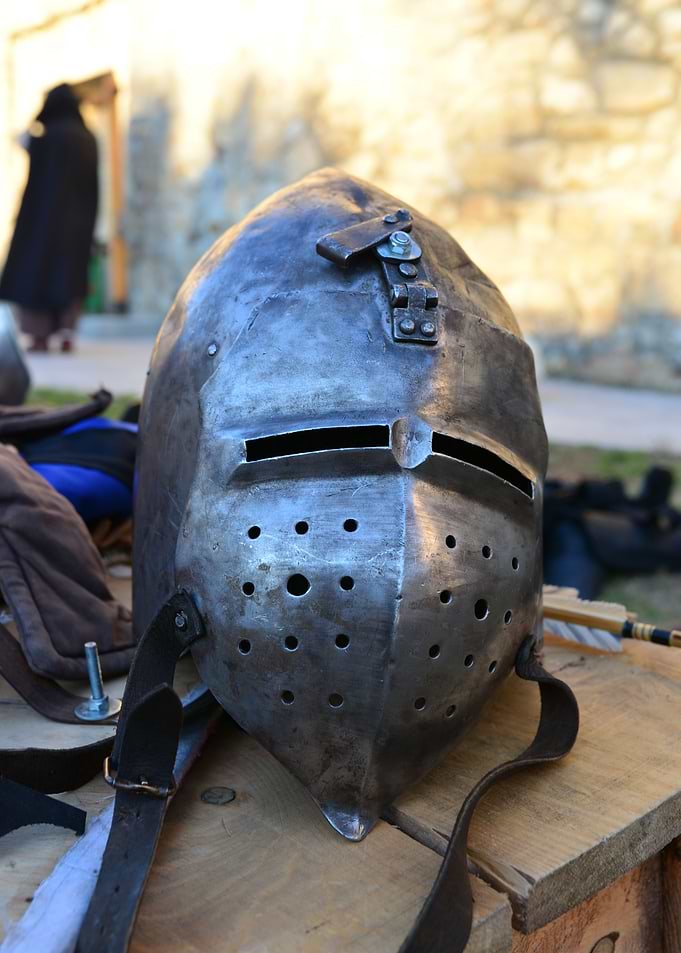 medieval metal helmet