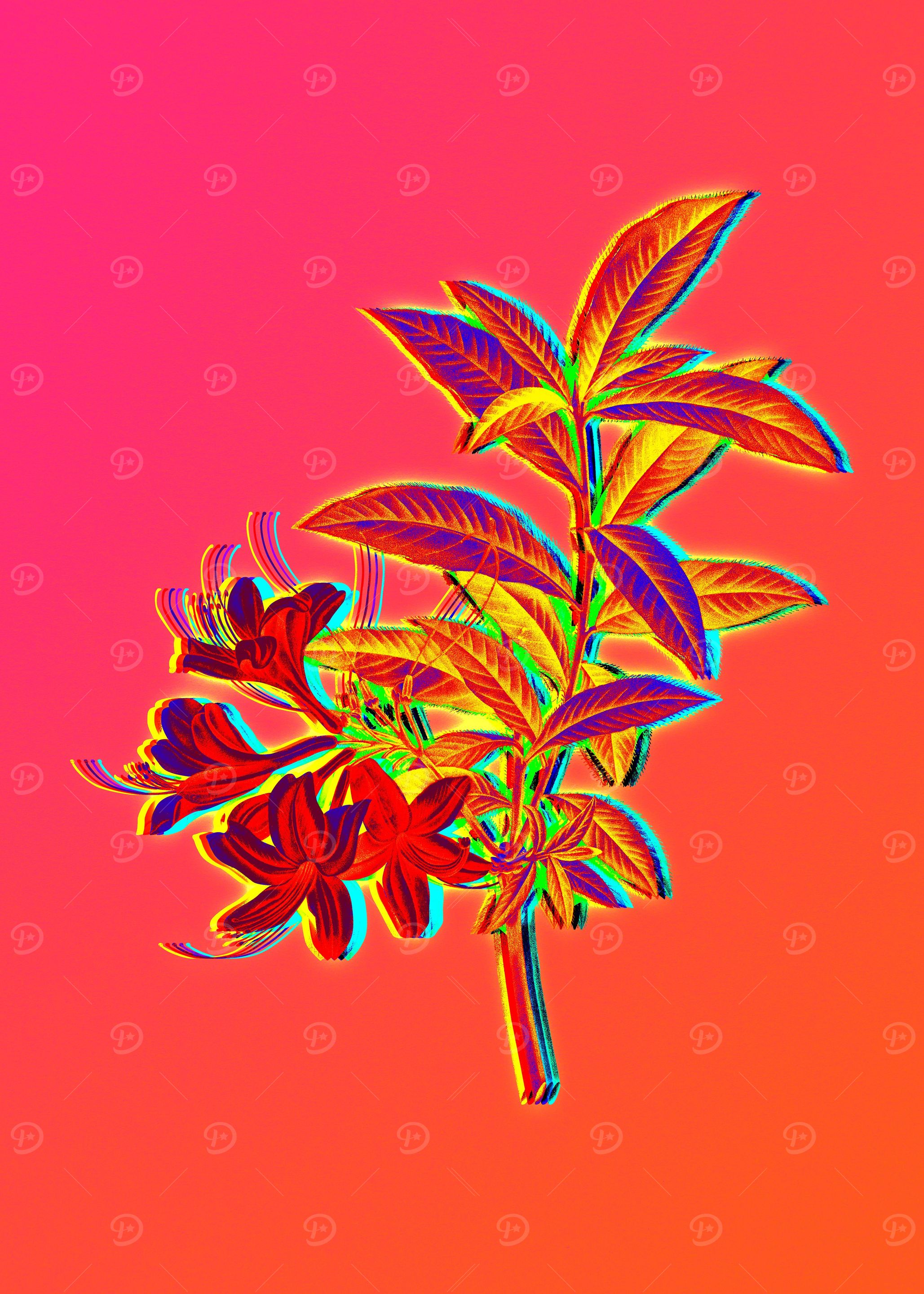 Neon Leaf Illustration