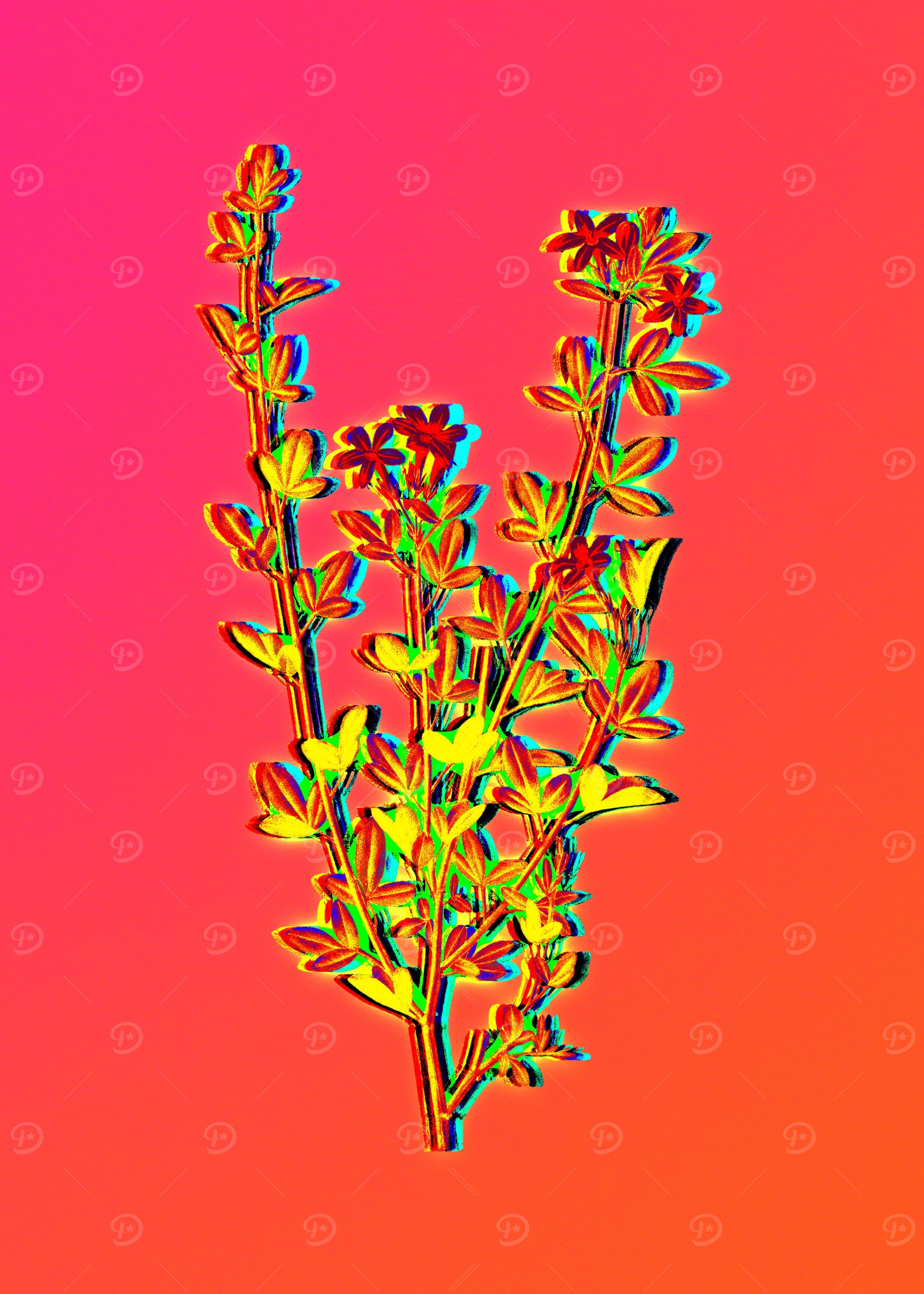 Neon Leaf Illustration