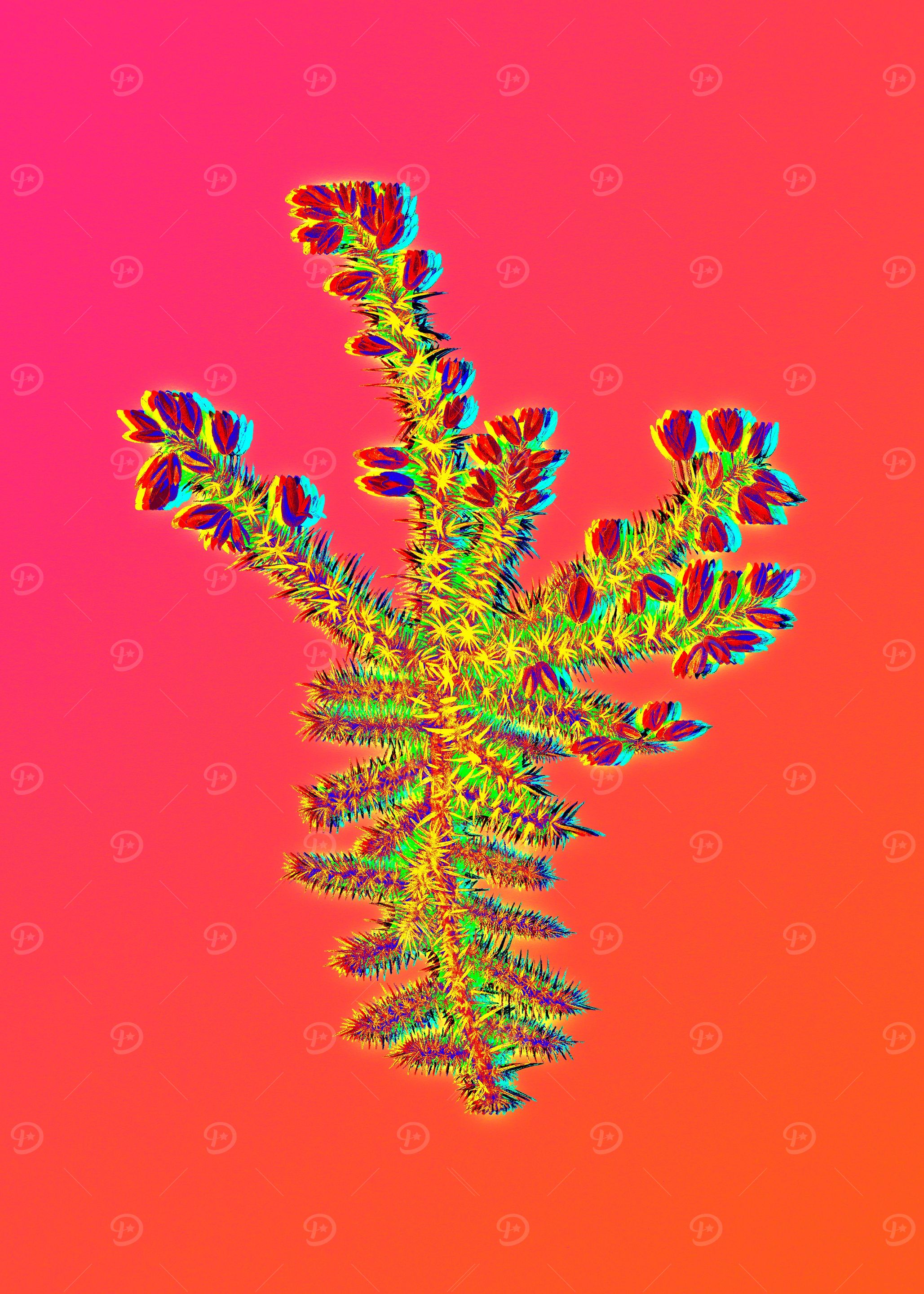 Neon Leaf Illustration