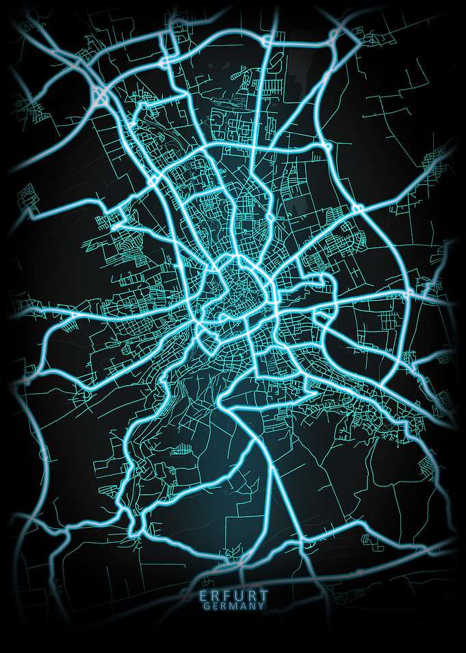 Erfurt Germany City Map