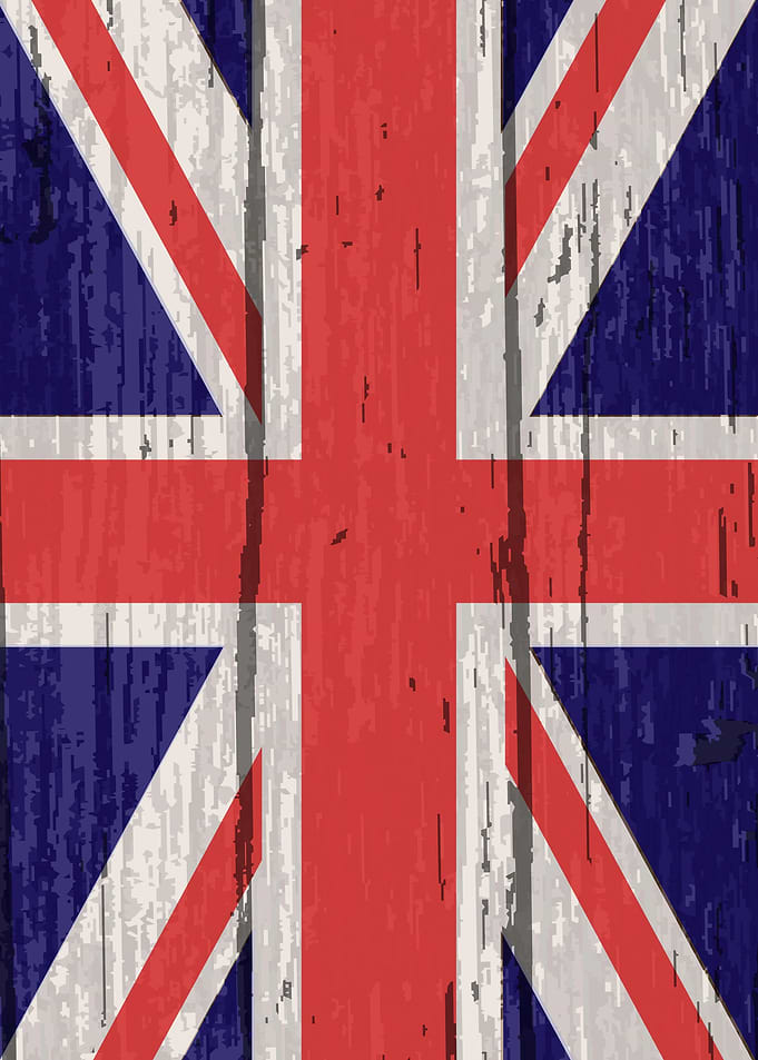 Union Jack Flag On Timber