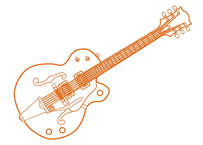 Orange Drawing Guitar