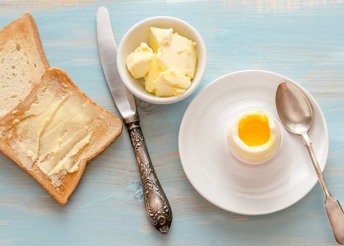 Boiled egg with toast