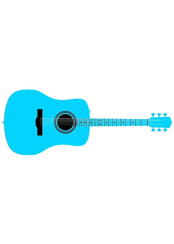 Blue Acoustic Guitar