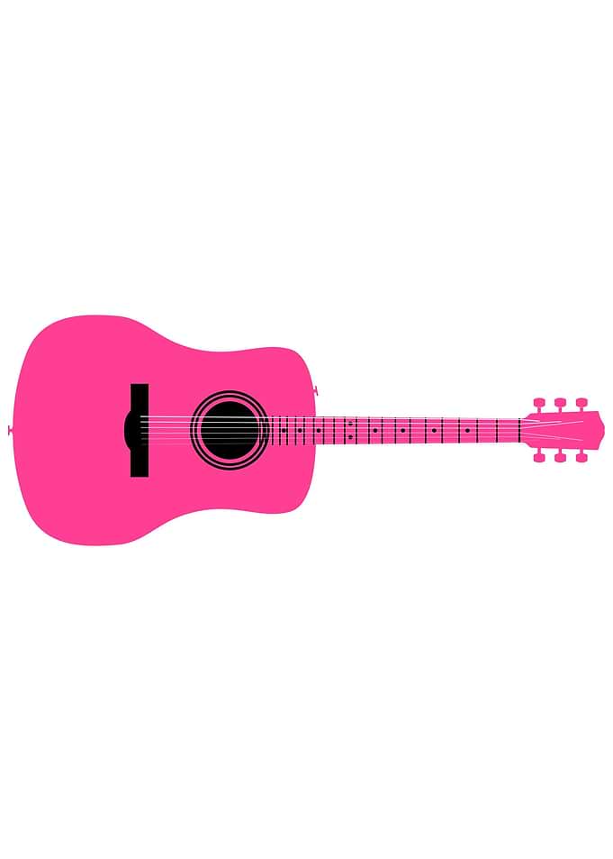 Pink Acoustic Guitar