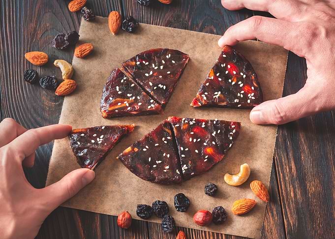 Pressed fruit and nut cake