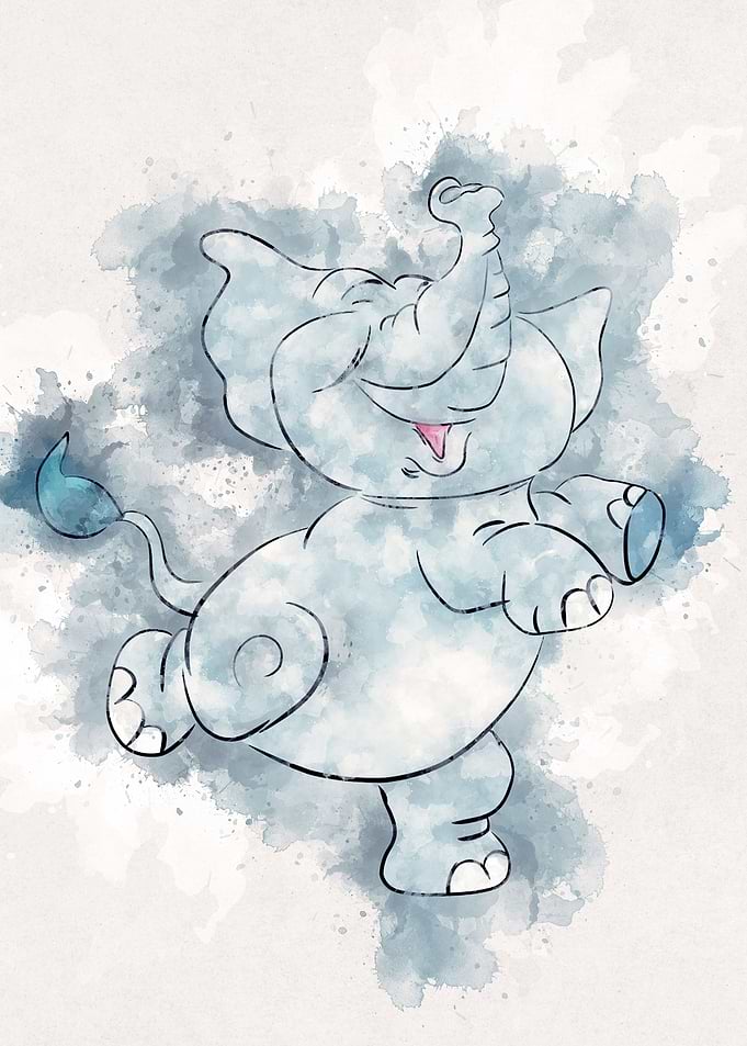 elephant dance watercolor