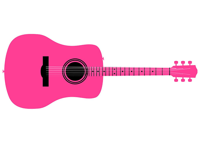 Pink Acoustic Guitar