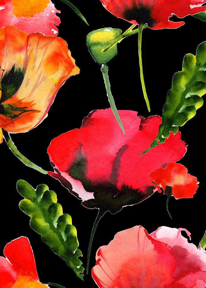 Red Poppy Pattern on B 03