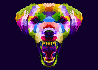 Angry Colorful Dog