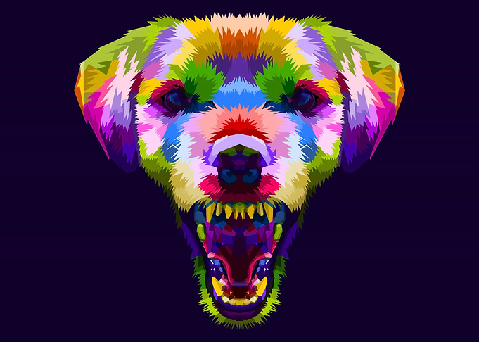 Angry Colorful Dog