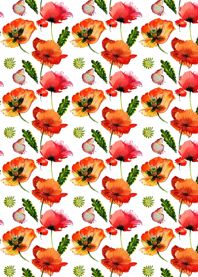 Red Poppy Pattern 07