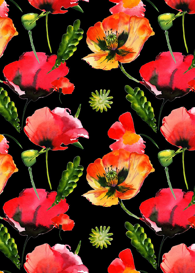 Red Poppy Pattern on B 05