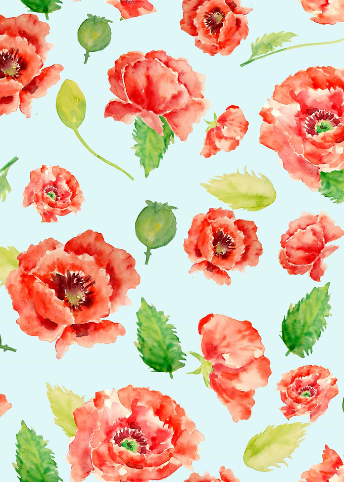 Blue Poppy Pattern 01