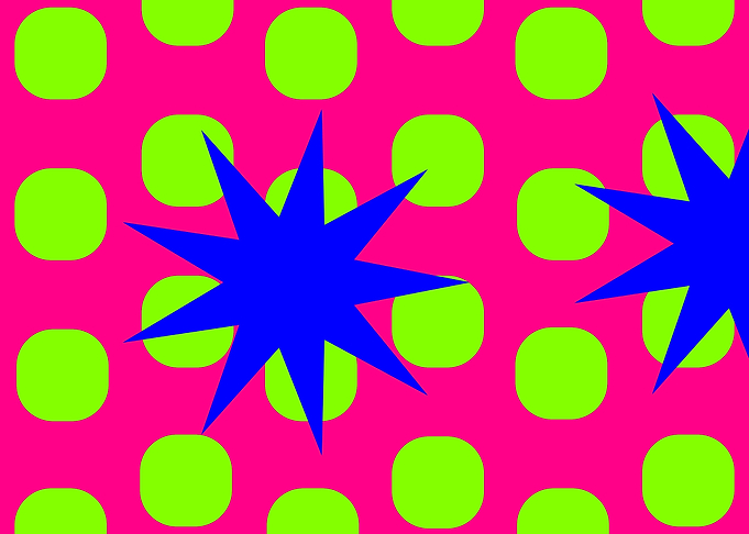 2 Blue Stars on Pink
