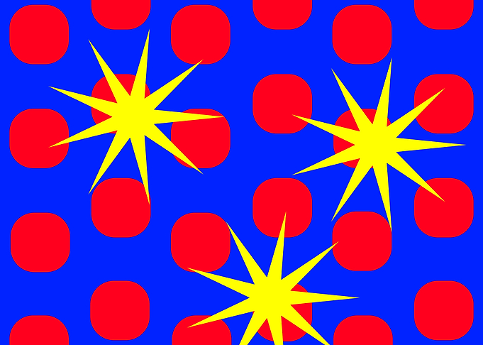 Three Yellow Stars on Blue