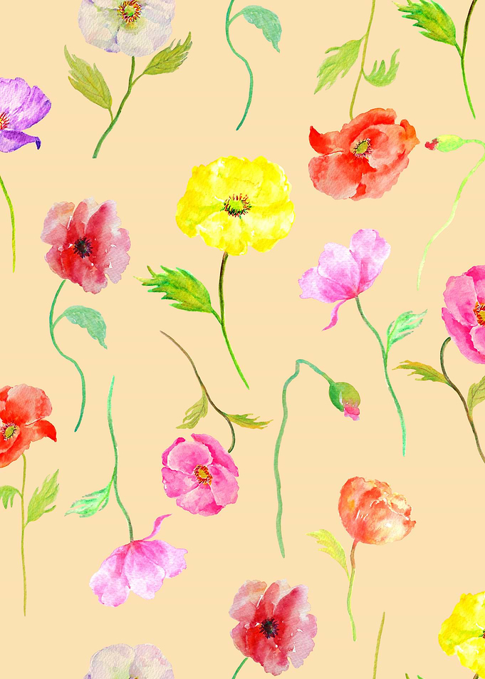 Orange Poppy Pattern 04