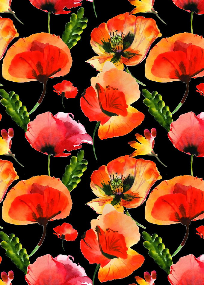 Red Poppy Pattern on B 02