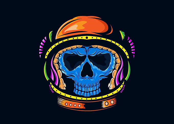 Astronaut Head Skull