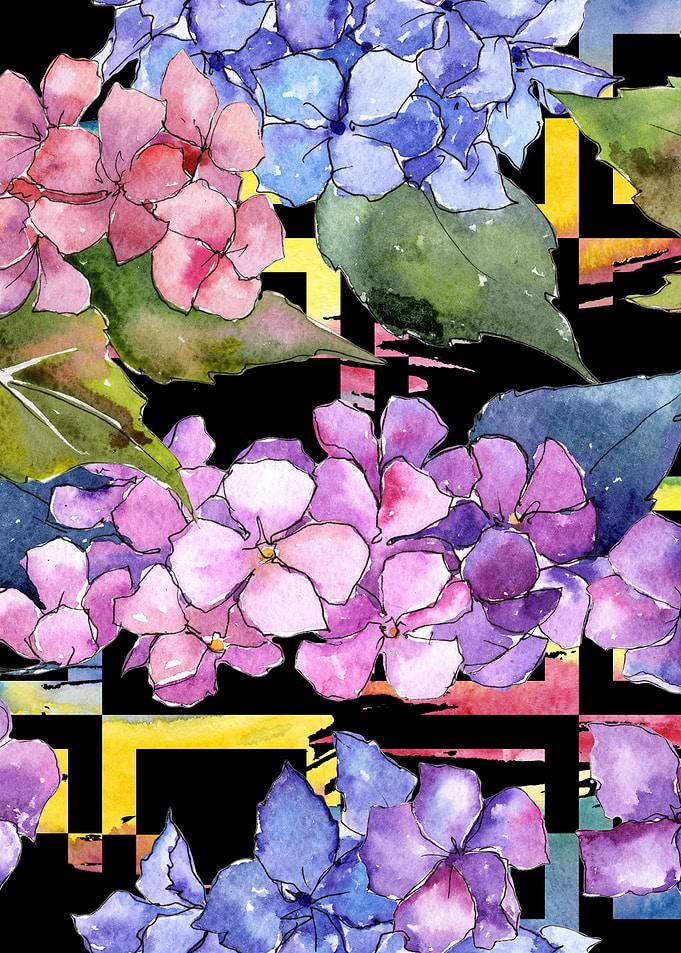 Hydrangea Pattern on B 08
