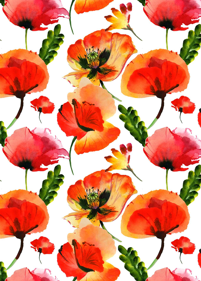 Red Poppy Pattern 02